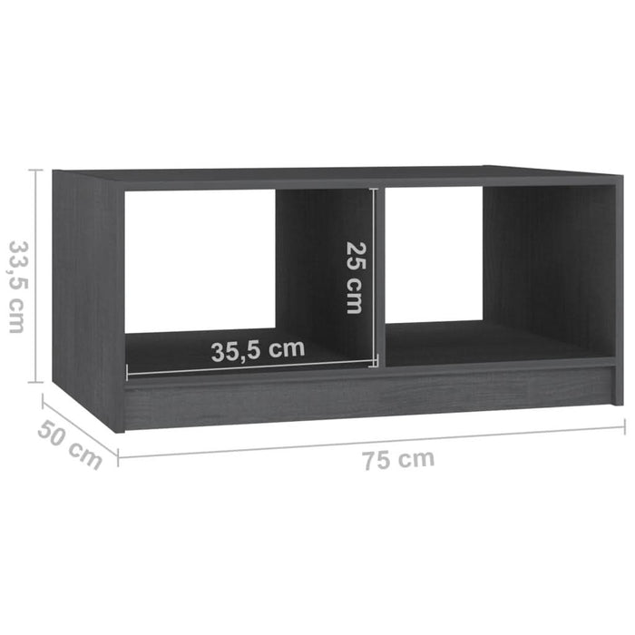 Măsuță de cafea, gri, 75x50x33,5 cm, lemn masiv de pin - WALTI WALTI