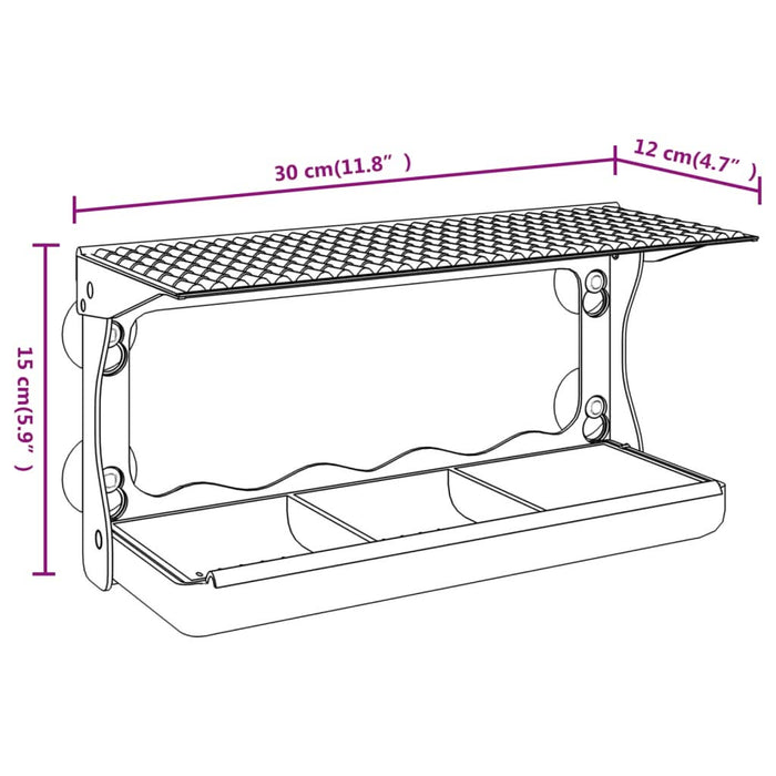 Hrănitoare păsări pentru fereastră 2 buc. 30x12x15 cm acril - WALTI WALTI