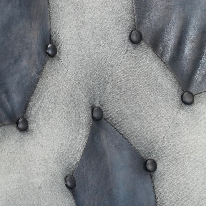 339653 vidaXL Scaun cu spătar, gri, piele naturală - WALTI WALTI