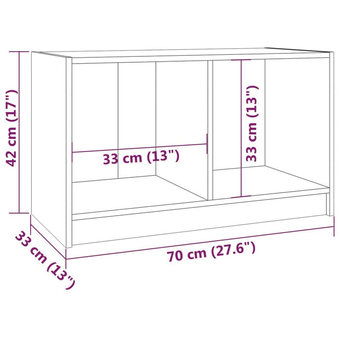 Comodă TV, gri, 70x33x42 cm, lemn masiv de pin - WALTI WALTI