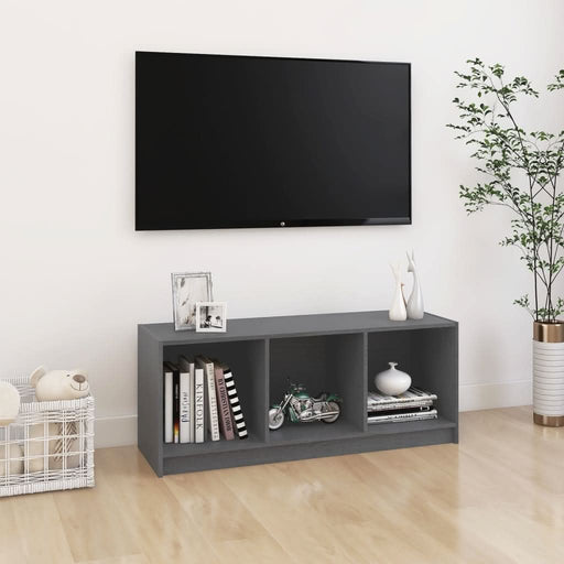 Comodă TV, gri, 104x33x41 cm, lemn masiv de pin - WALTI WALTI