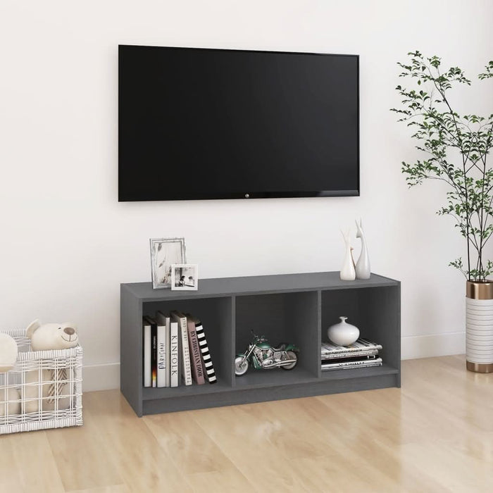Comodă TV, gri, 104x33x41 cm, lemn masiv de pin - WALTI WALTI