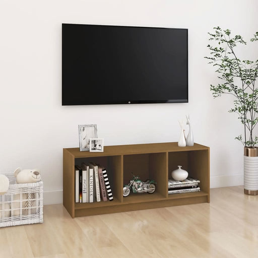 Comodă TV, maro miere, 104x33x41 cm, lemn masiv de pin - WALTI WALTI