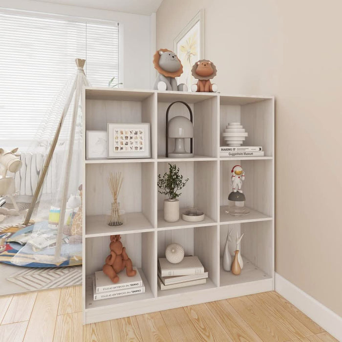 Bibliotecă/Separator cameră alb 104x33,5x110 cm lemn masiv pin - WALTI WALTI