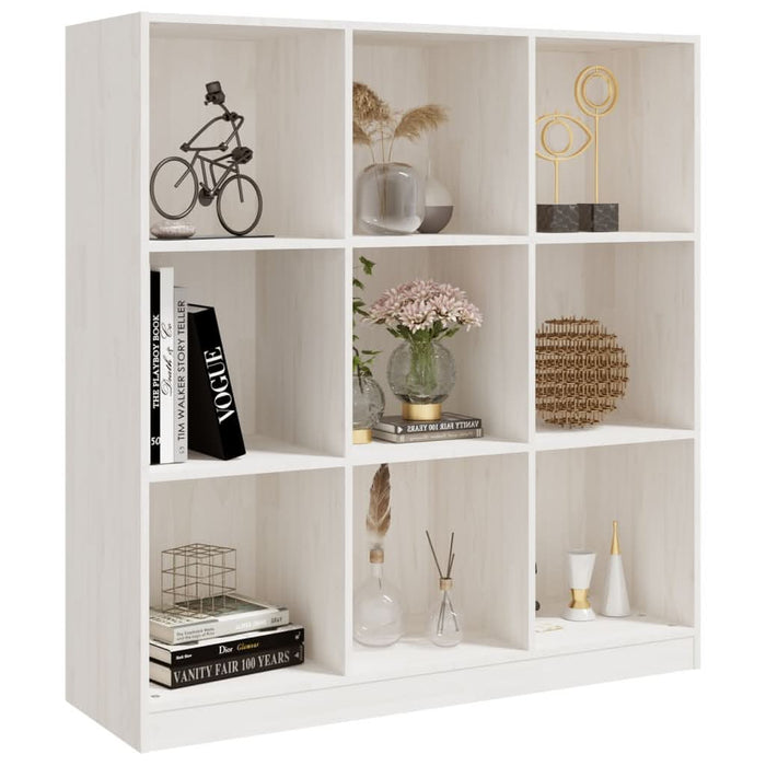 Bibliotecă/Separator cameră alb 104x33,5x110 cm lemn masiv pin - WALTI WALTI