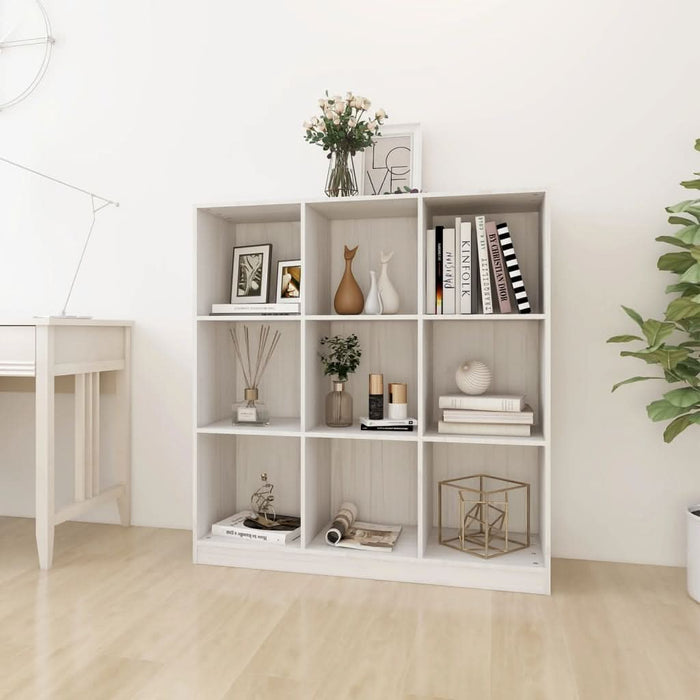 Bibliotecă/Separator cameră alb 104x33,5x110 cm lemn masiv pin - WALTI WALTI