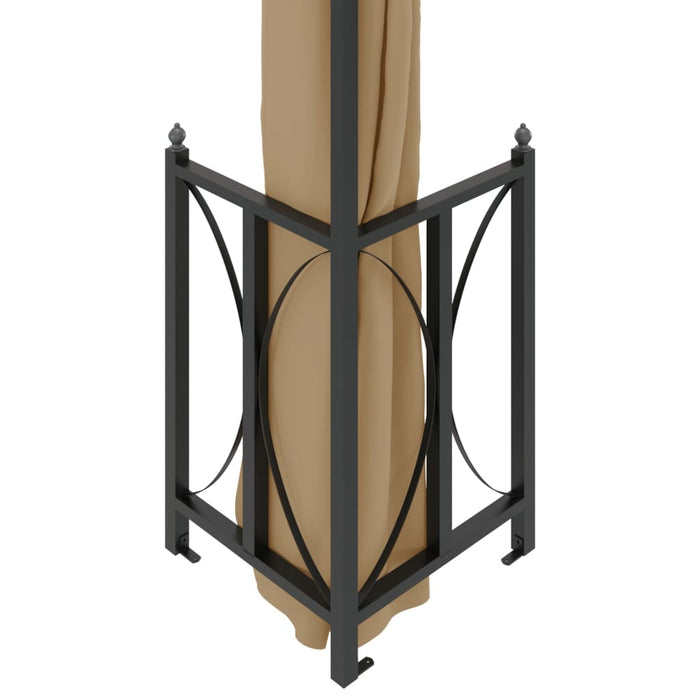 Foișor cu pereți laterali și acoperișuri duble 3x4 m gri taupe - WALTI WALTI