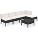 Set mobilier de grădină cu perne, 6 piese, negru, poliratan - WALTI WALTI