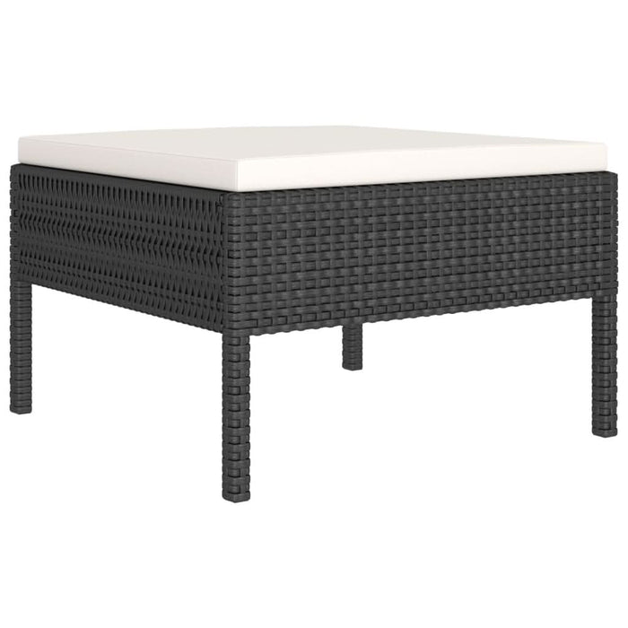 Set mobilier de grădină cu perne, 6 piese, negru, poliratan - WALTI WALTI