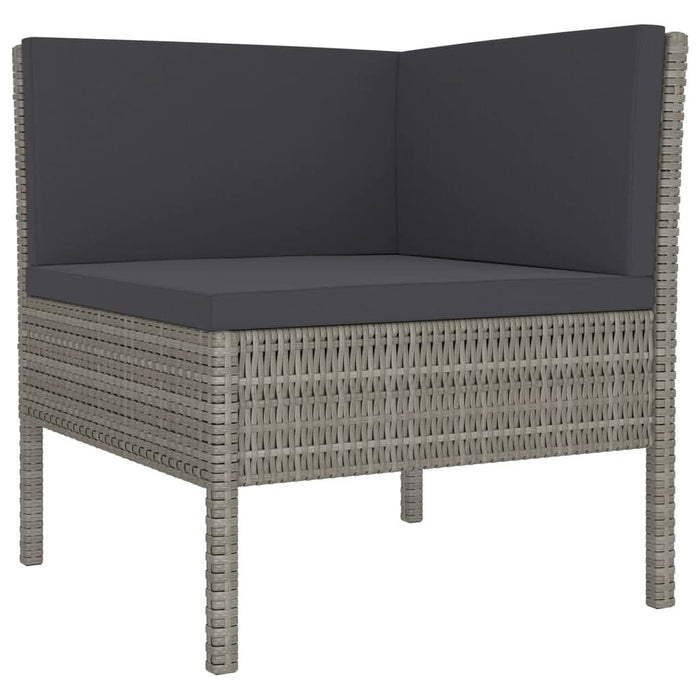 Set mobilier de grădină cu perne, 10 piese, gri, poliratan - WALTI WALTI