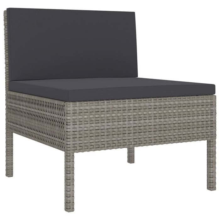 Set mobilier de grădină cu perne, 7 piese, gri, poliratan - WALTI WALTI