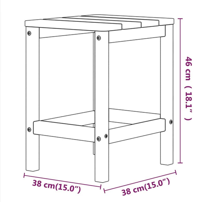Masă Adirondack de grădină, antracit, 38x38x46 cm, HDPE - WALTI WALTI