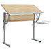 Birou stejar sonoma & gri 110x53x(58-87) cm lemn prelucrat&oțel - WALTI WALTI