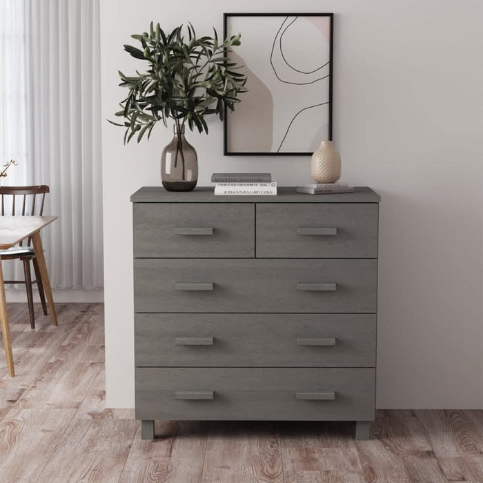 Servantă „HAMAR”, gri deschis, 79x40x80 cm, lemn masiv pin - WALTI WALTI