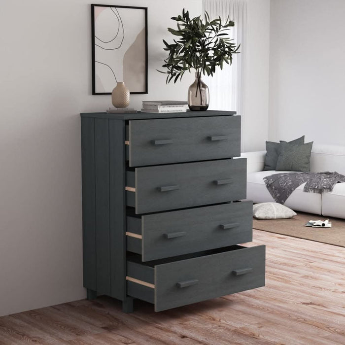 Servantă „HAMAR”, gri închis, 79x40x103,5 cm, lemn masiv pin - WALTI WALTI