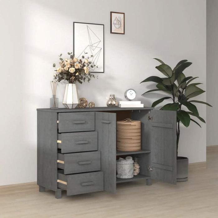 Servantă „HAMAR”, gri închis, 113x40x80 cm, lemn masiv pin - WALTI WALTI
