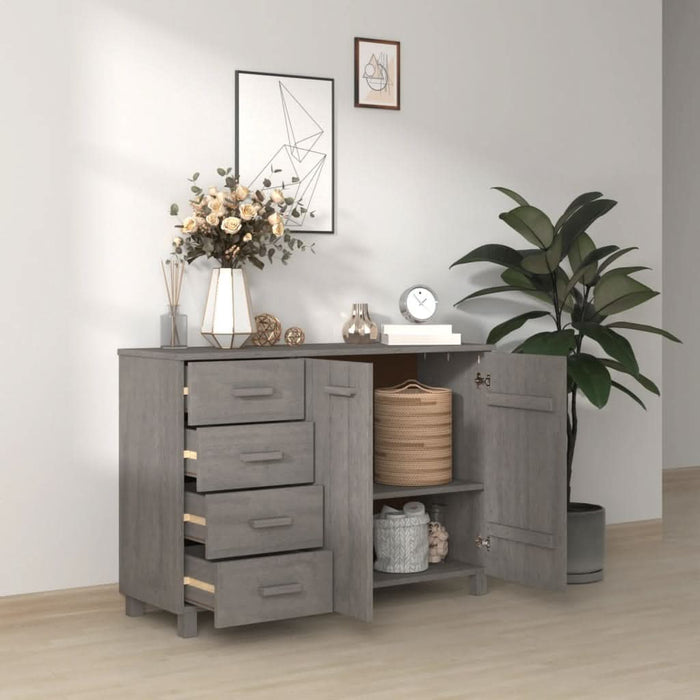 Servantă „HAMAR”, gri deschis, 113x40x80 cm, lemn masiv pin - WALTI WALTI