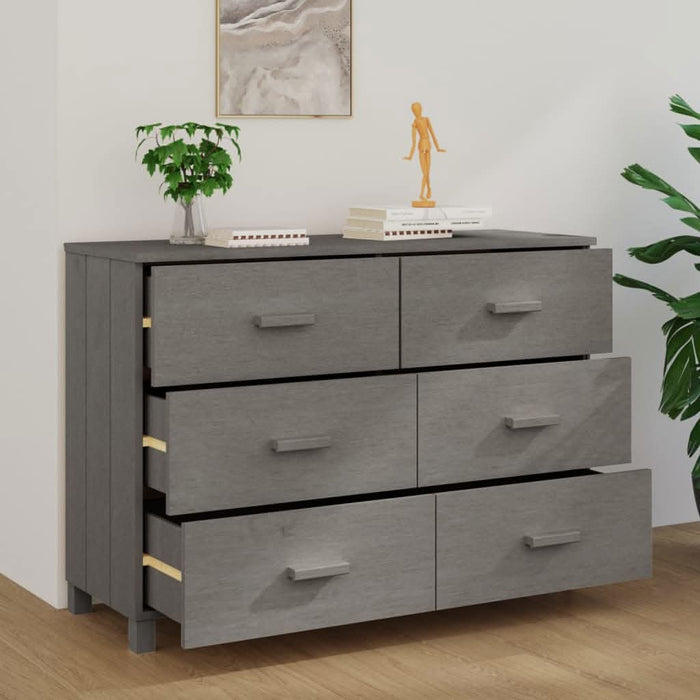 Servantă „HAMAR”, gri deschis, 113x40x80 cm, lemn masiv pin - WALTI WALTI