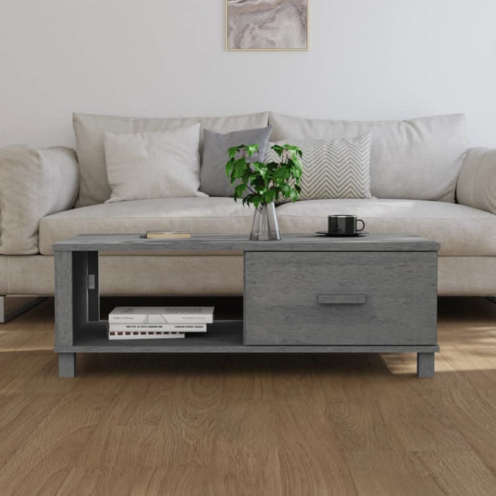 Masă de cafea „HAMAR”, gri închis, 100x55x35 cm, lemn masiv pin - WALTI WALTI