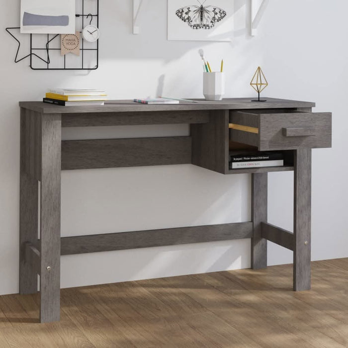 Birou „HAMAR”, gri deschis, 110x40x75 cm, lemn masiv de pin - WALTI WALTI
