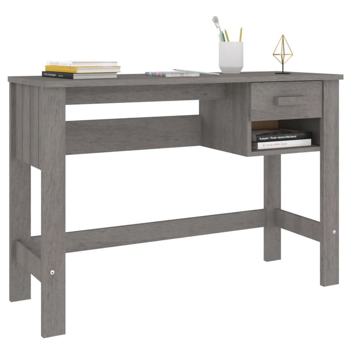 Birou „HAMAR”, gri deschis, 110x40x75 cm, lemn masiv de pin - WALTI WALTI