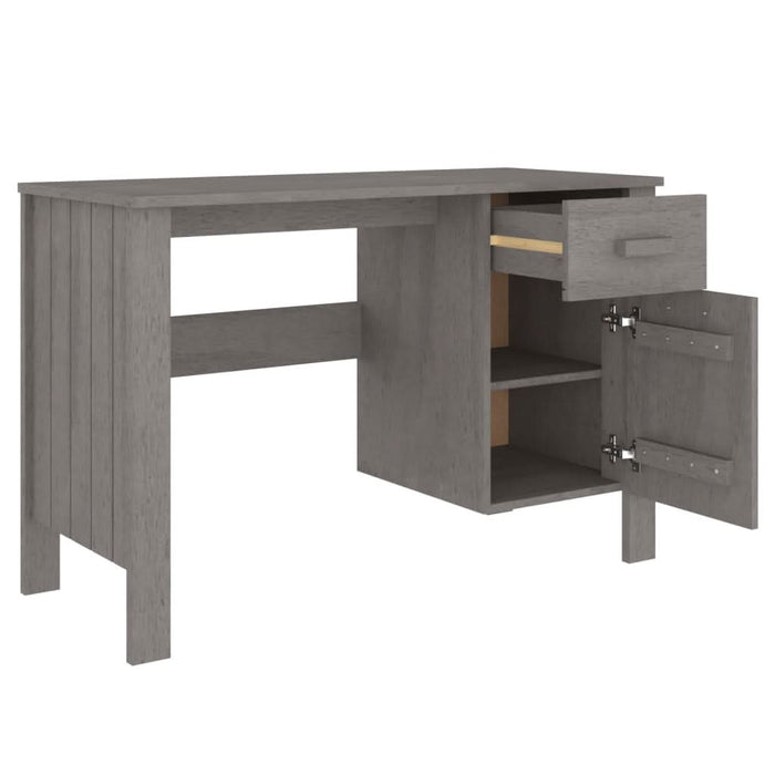 Birou „HAMAR”, gri deschis, 113x50x75 cm, lemn masiv de pin - WALTI WALTI