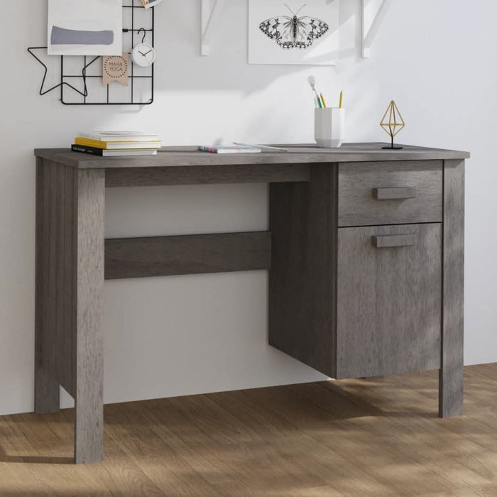 Birou „HAMAR”, gri deschis, 113x50x75 cm, lemn masiv de pin - WALTI WALTI