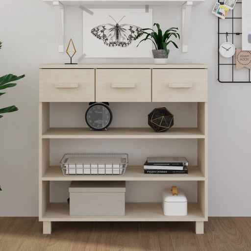 Masă cafea „HAMAR”, maro miere, 90x35x90 cm, lemn masiv de pin - WALTI WALTI