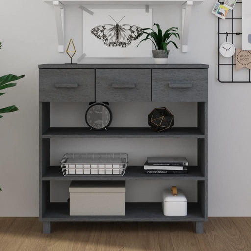 Masă consolă „HAMAR”, gri închis, 90x35x90 cm, lemn masiv pin - WALTI WALTI