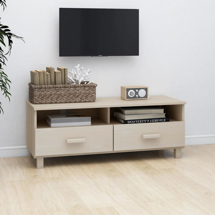 Dulap TV „HAMAR”, maro miere, 106x40x40 cm, lemn masiv de pin - WALTI WALTI