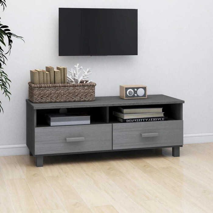 Dulap TV „HAMAR”, gri închis, 106x40x40 cm, lemn masiv de pin - WALTI WALTI