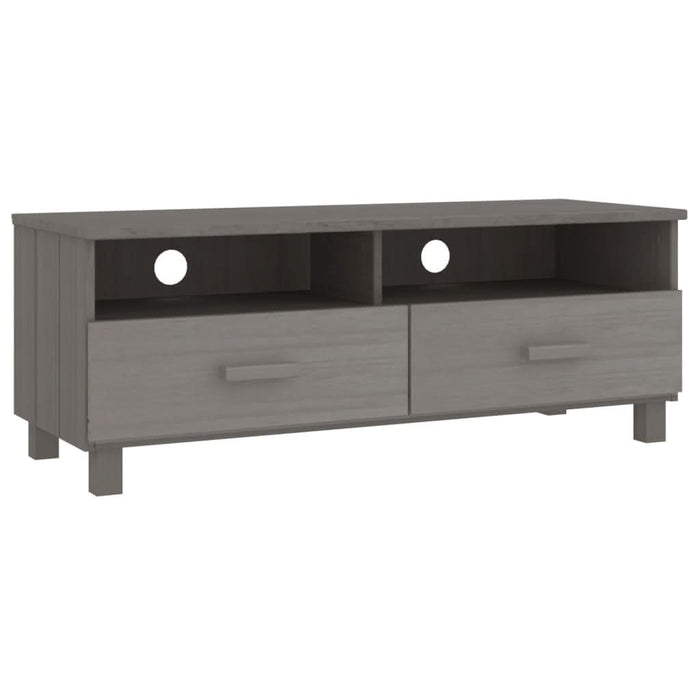 Dulap TV „HAMAR”, gri deschis, 106x40x40 cm, lemn masiv de pin - WALTI WALTI