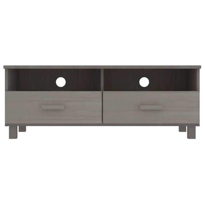 Dulap TV „HAMAR”, gri deschis, 106x40x40 cm, lemn masiv de pin - WALTI WALTI