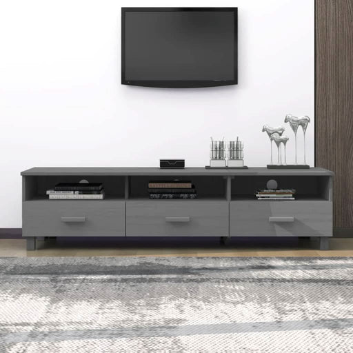 Dulap TV „HAMAR”, gri închis, 158x40x40 cm, lemn masiv de pin - WALTI WALTI