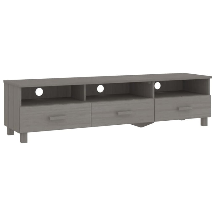 Dulap TV „HAMAR”, gri deschis, 158x40x40 cm, lemn masiv de pin - WALTI WALTI