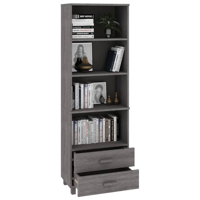 Dulap înalt „HAMAR” gri deschis 60x35x180 cm, lemn masiv de pin - WALTI WALTI