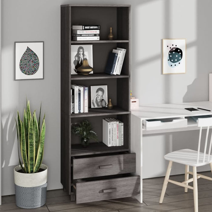 Dulap înalt „HAMAR” gri deschis 60x35x180 cm, lemn masiv de pin - WALTI WALTI