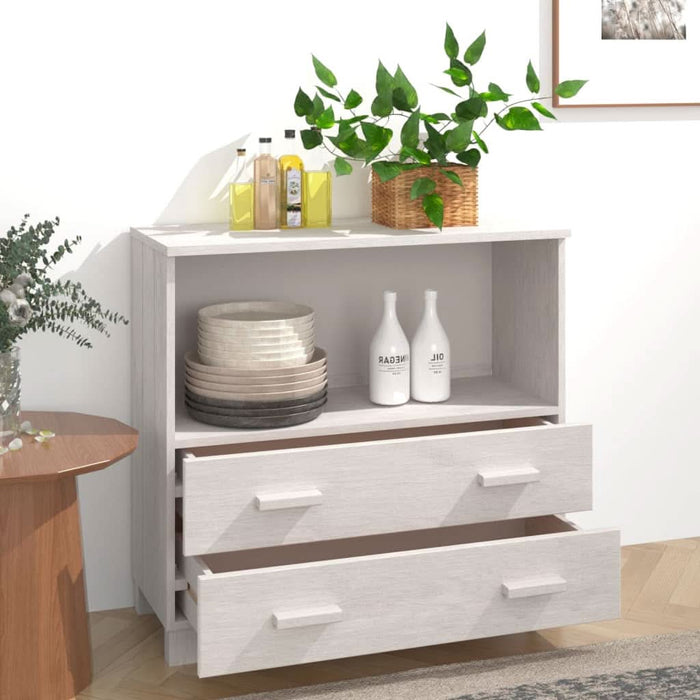 Servantă „HAMAR”, alb, 85x35x80 cm, lemn masiv de pin - WALTI WALTI