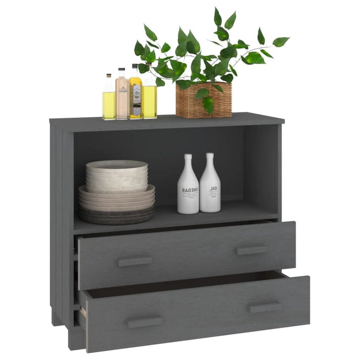 Servantă „HAMAR”, gri închis, 85x35x80 cm, lemn masiv pin - WALTI WALTI