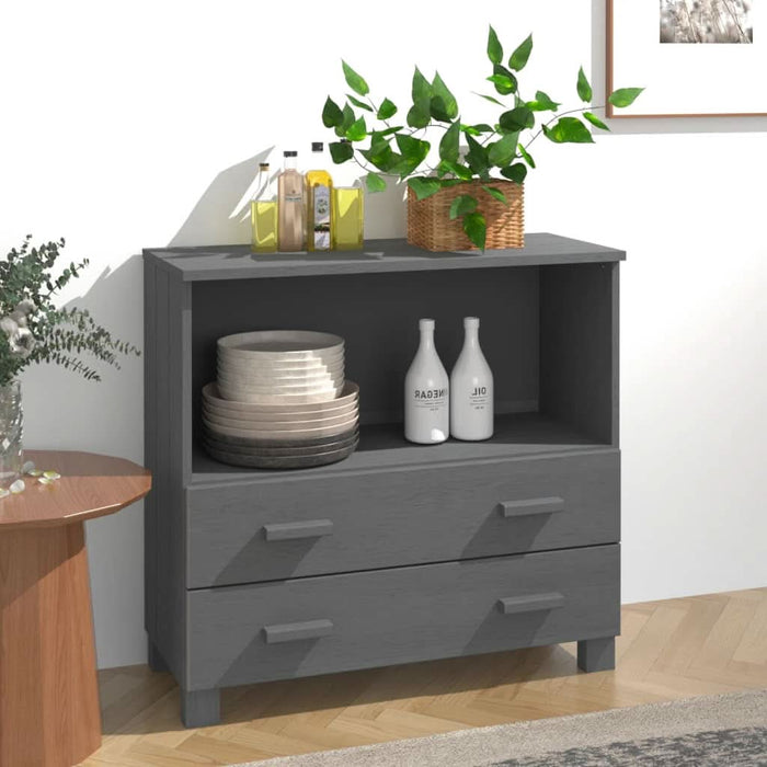 Servantă „HAMAR”, gri închis, 85x35x80 cm, lemn masiv pin - WALTI WALTI