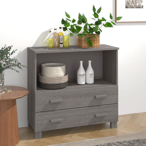 Servantă „HAMAR”, gri deschis, 85x35x80 cm, lemn masiv pin - WALTI WALTI