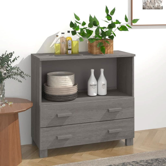 Servantă „HAMAR”, gri deschis, 85x35x80 cm, lemn masiv pin - WALTI WALTI