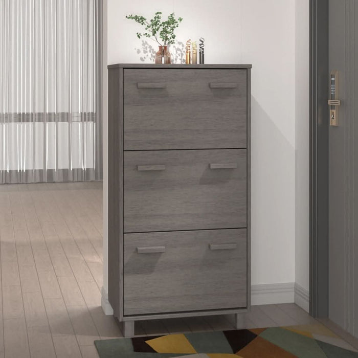 Dulap pantofi, gri deschis, 59,5x35x117 cm, lemn masiv de pin - WALTI WALTI