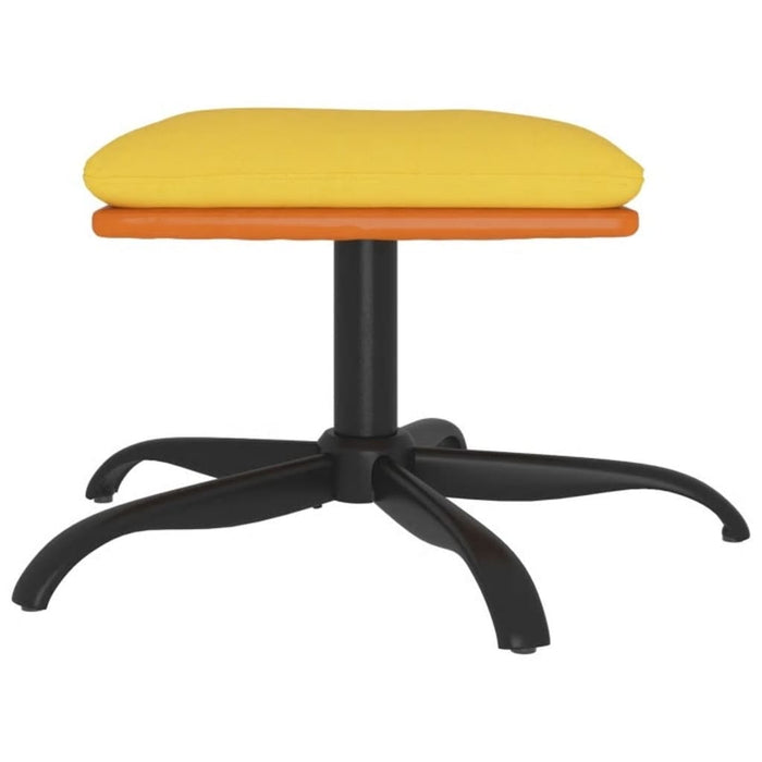 Taburet, galben muștar, 60x60x36 cm, textil și piele eco - WALTI WALTI