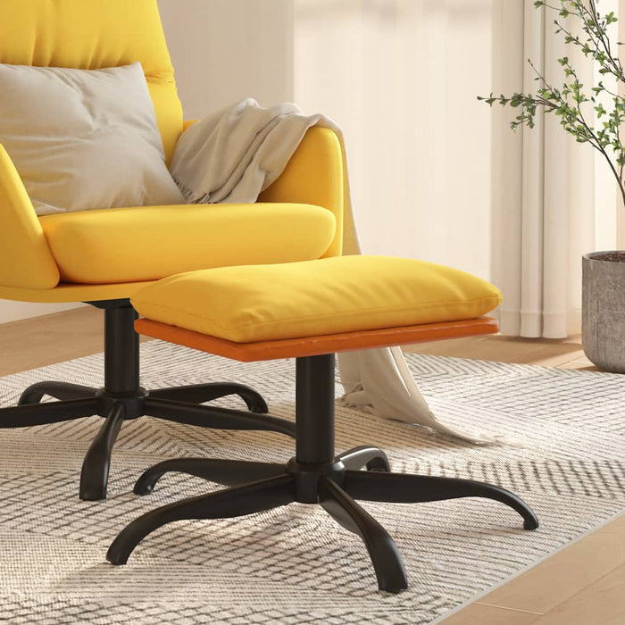 Taburet, galben muștar, 60x60x36 cm, textil și piele eco - WALTI WALTI