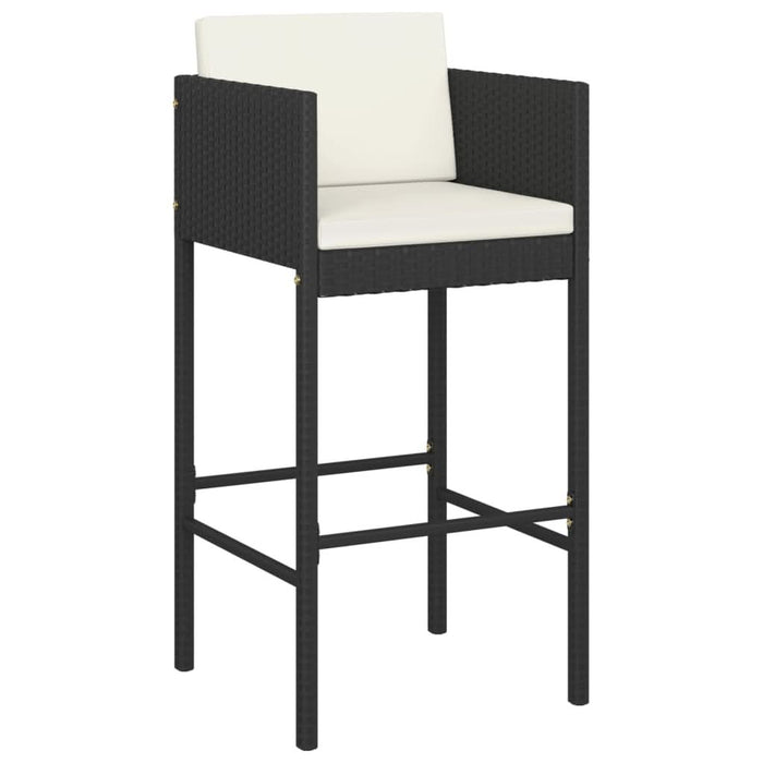 Set mobilier bar de grădină cu perne, 5 piese, negru, poliratan - WALTI WALTI