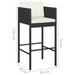 Set mobilier bar de grădină cu perne, 5 piese, negru, poliratan - WALTI WALTI