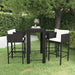 Set mobilier bar de grădină cu perne, 5 piese, negru, poliratan - WALTI WALTI