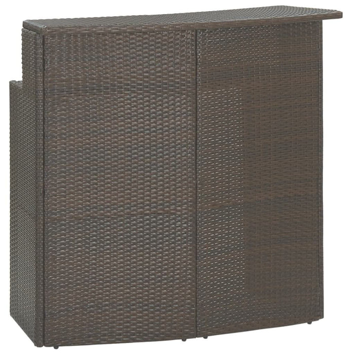 Set mobilier bar de grădină, cu perne, 3 piese, maro, poliratan - WALTI WALTI