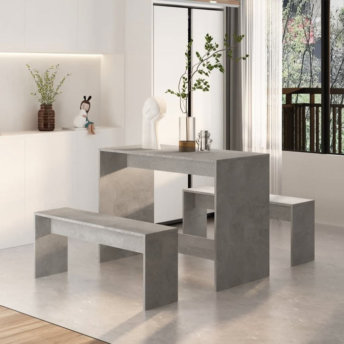 Set mobilier de bucătărie, 3 piese, gri beton, PAL - WALTI WALTI